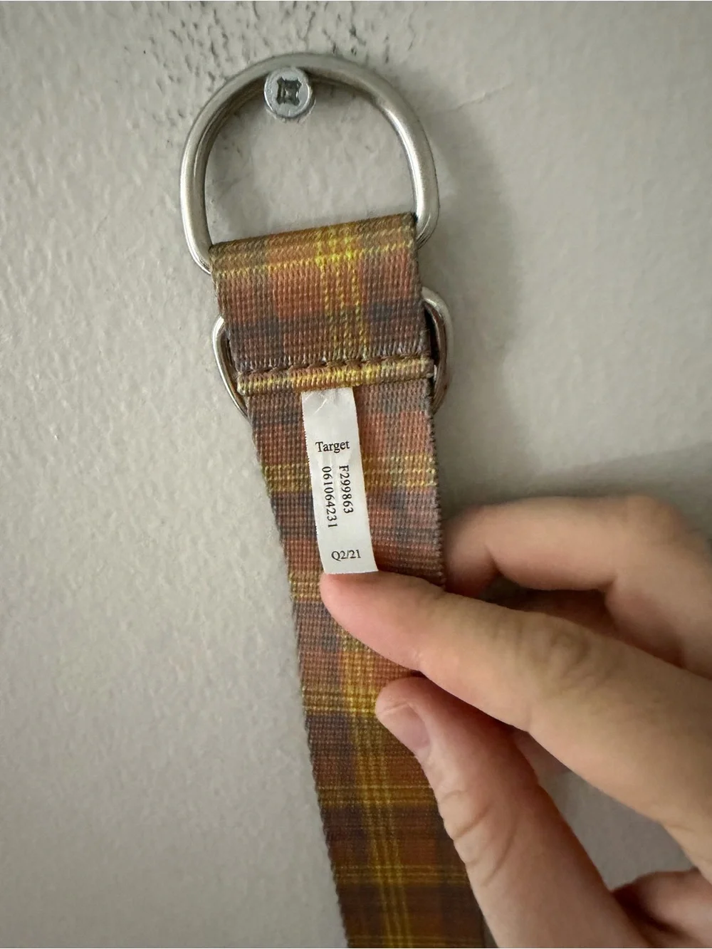 Target Plaid Belt in Yellow and Brown 42 inch long